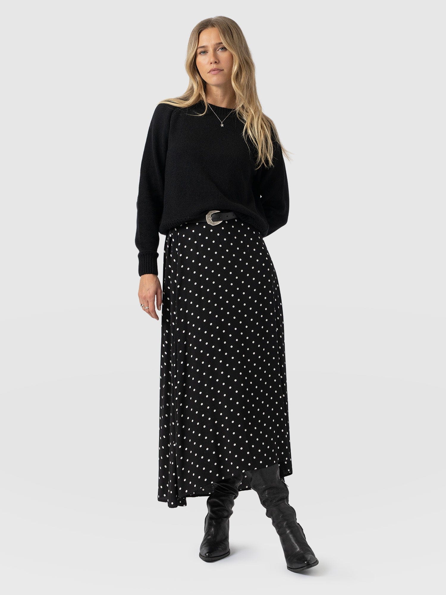 Sutton Skirt - Black Polka Dot - Women's Skirts | Saint + Sofia® USA